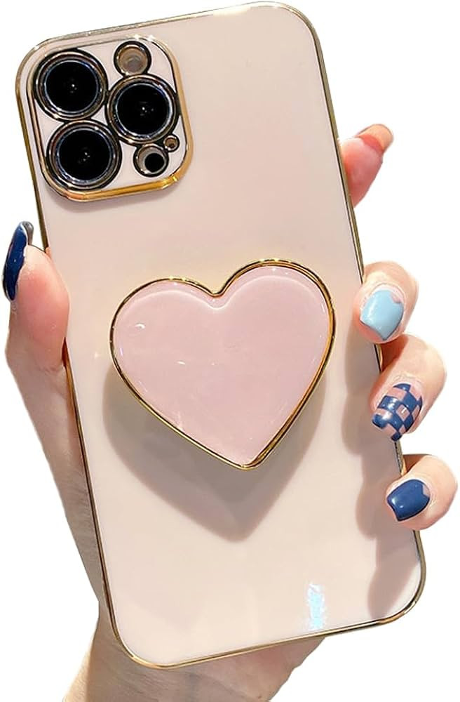 Pinkeko Cute Case for iPhone 15 pro max 6.7'', Phone Case with Heart Holder Stand Kickstand Soft ... | Amazon (US)