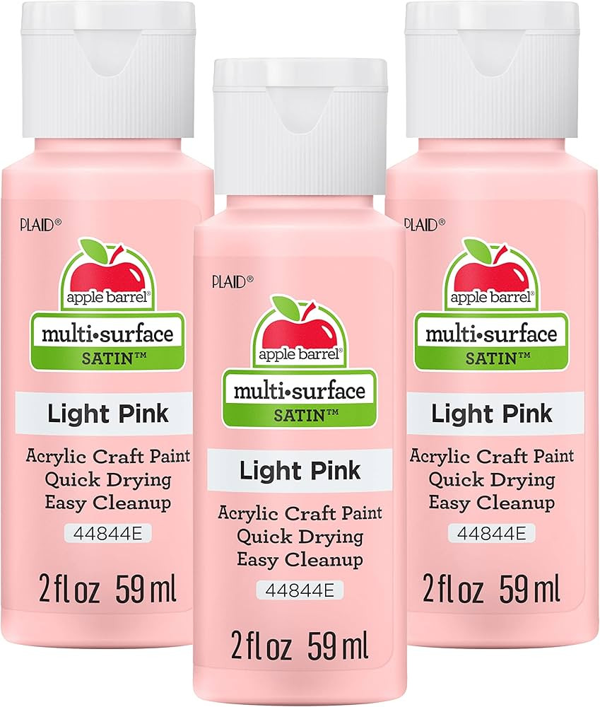 Apple Barrel Multi-Surface Acrylic Paint, Light Pink (Pack of 3) 2 oz, 44844EA- (Pack of 3) | Amazon (US)