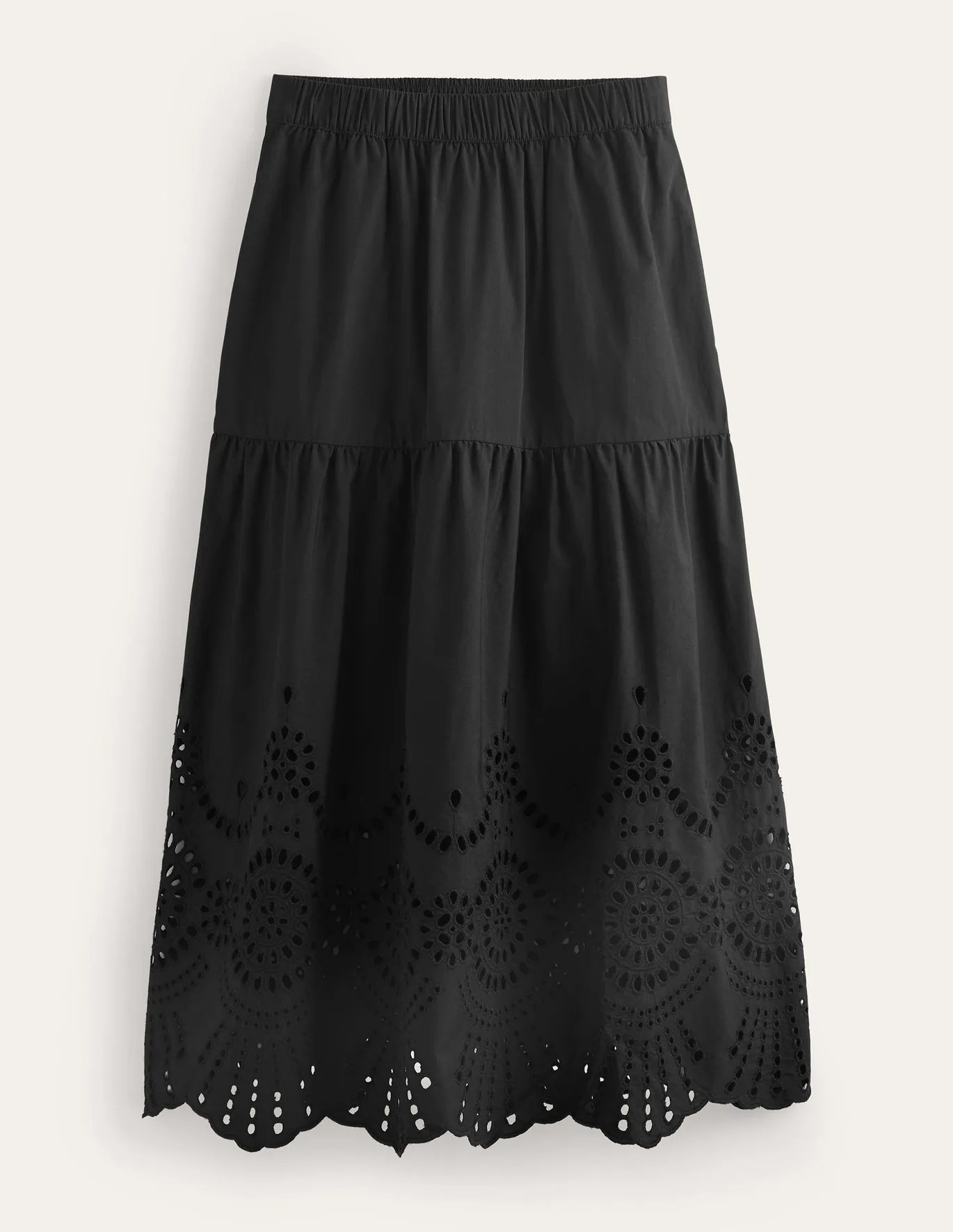 Full Broderie Skirt - Black | Boden (US)