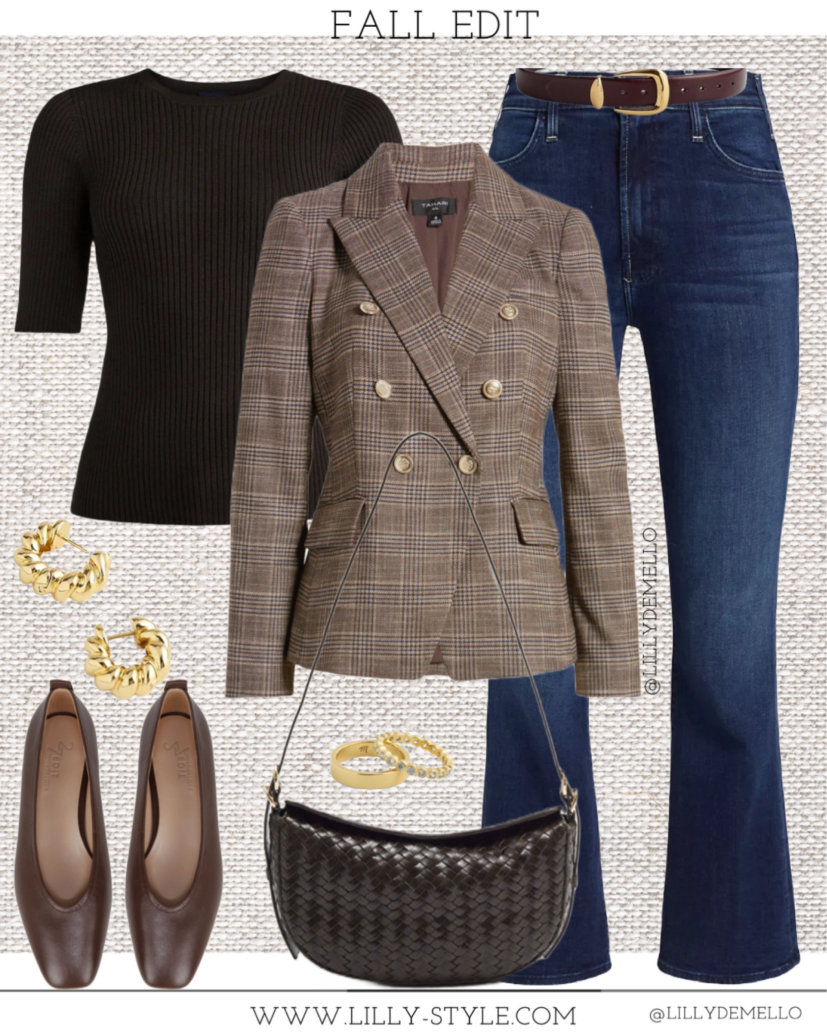 This outfit with all timeless pieces. Throw a white tee under the  blazer and swap flats for sneakers and you got an amazingly chic weekend outfit.  

#LTKStyleTip #LTKOver40 #LTKFindsUnder100