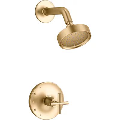 KOHLER Purist Vibrant Brushed Moderne Brass 1-handle Shower Faucet (Valve Not Included) Lowes.com | Lowe's
