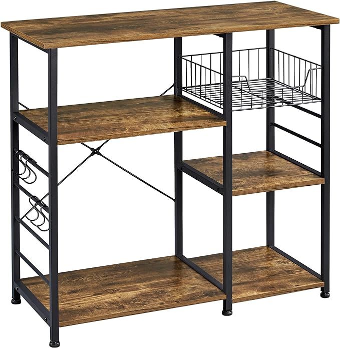 Yaheetech 3-Tier 35.5in Microwave Bar Cart Kitchen Baker's Rack, Utility Oven Stand Shelf, Free S... | Amazon (US)