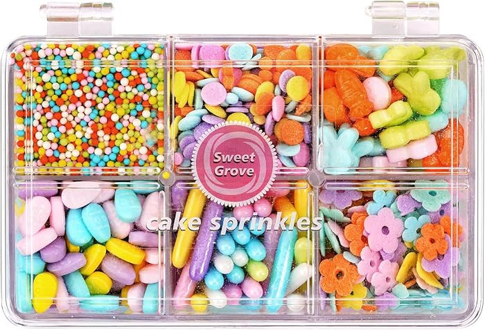 Easter Sprinkles for Cake Decorating - 6.53 oz Pastel Spring Sprinkles, Edible Sugar Candy Bunny ... | Amazon (US)