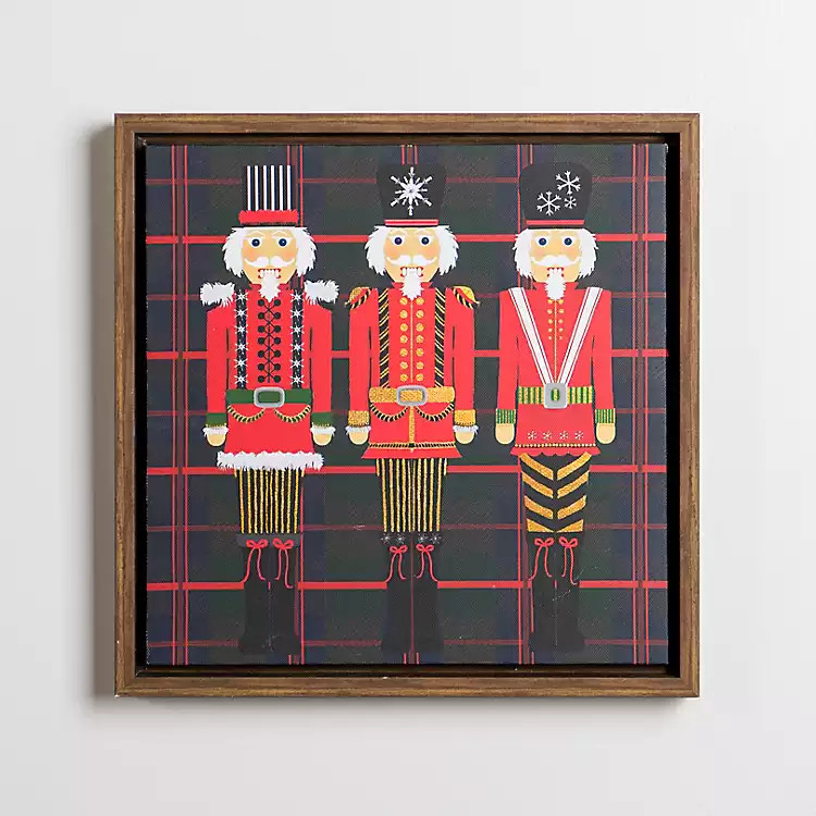 New! Triple Nutcrackers Plaid Wall Plaque | Kirkland's Home