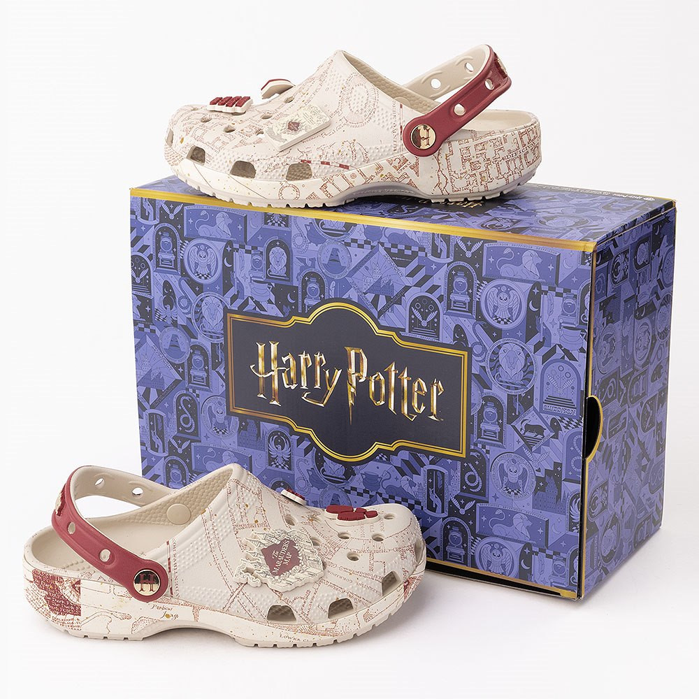 Harry Potter Crocs Marauders Map Classic Clog - Beige | Journeys