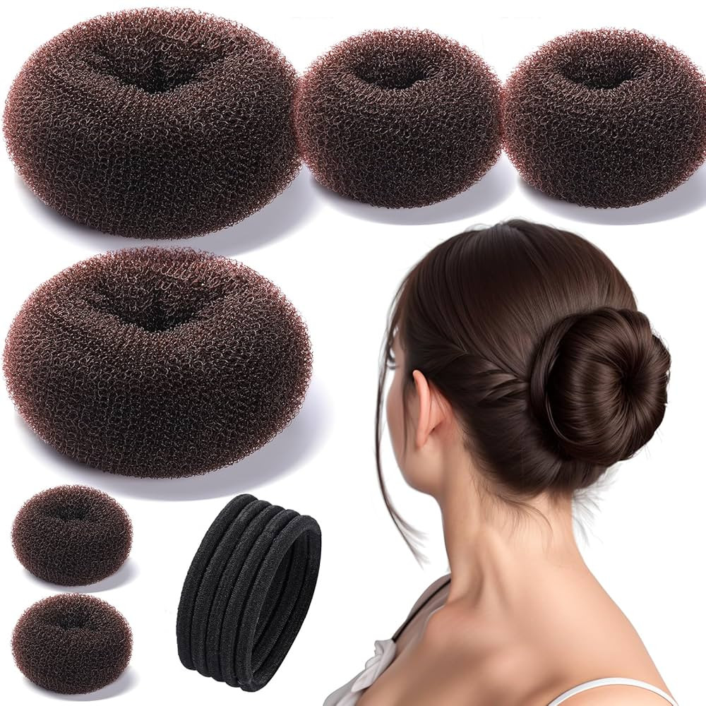Teenitor Donut Hair Bun Maker Set, Hair Bun Shaper Set with Large, Medium, Small Hair Donuts For ... | Amazon (US)
