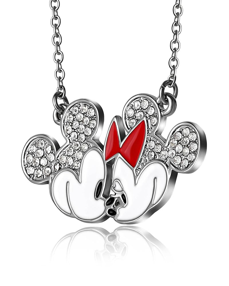 Disney Women’s Minnie and Mickey Mouse Crystal Pendant Necklaces – Officially Licensed Jewelr... | Amazon (US)