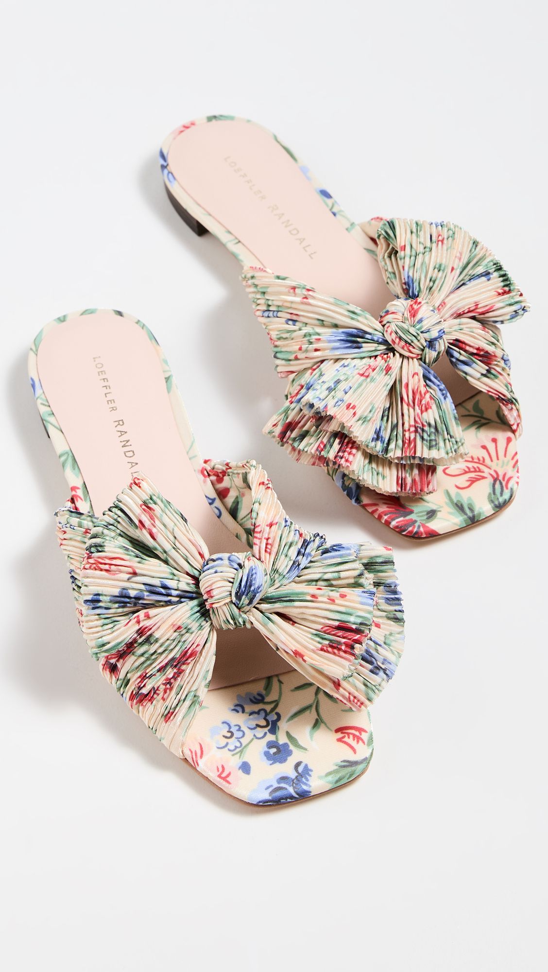 Daphne Pleated Bow Slides | Shopbop