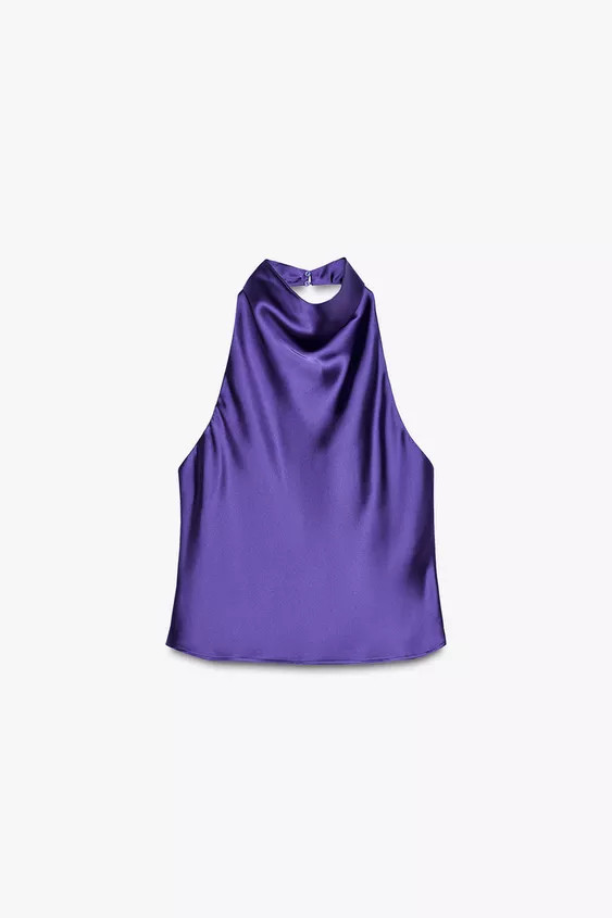 SATIN HALTER TOP | Zara UK