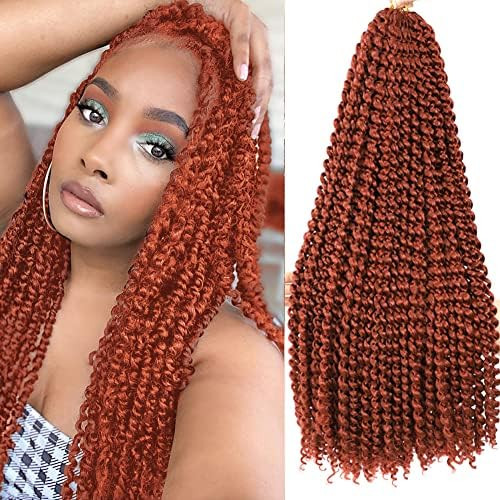 Passion twist hair copper red 24 inch 7 packs long water wave crochet braiding synthetic hair ext... | Amazon (US)