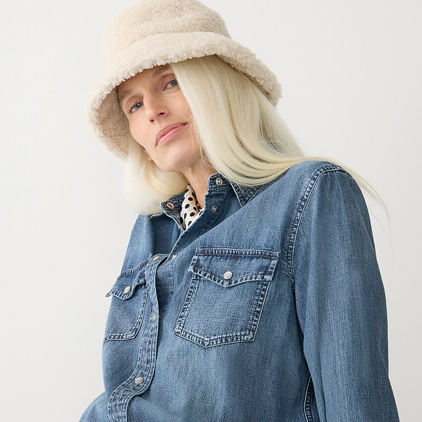 Shearling bucket hat | J. Crew US