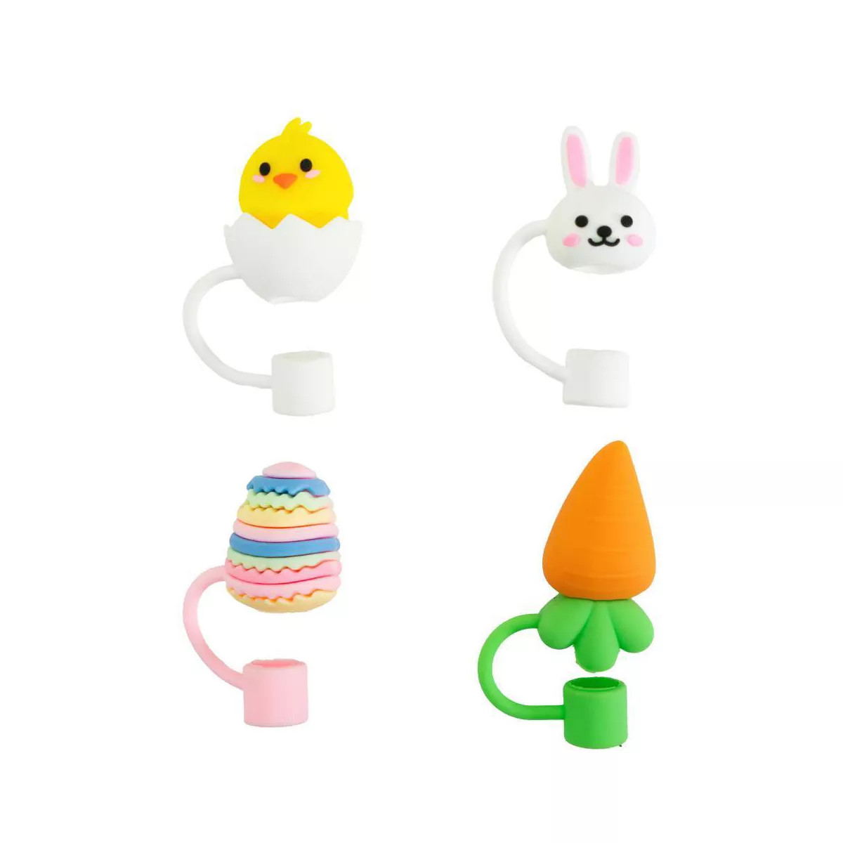 CharCharms 4pk Easter Straw Toppers | Target