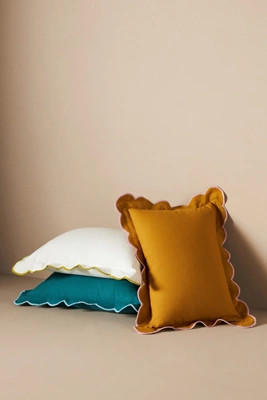 Embroidered Scallop Pillow | Anthropologie (US)