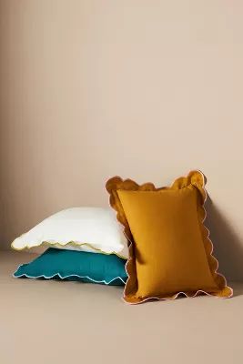 Embroidered Scallop Pillow | Anthropologie (US)