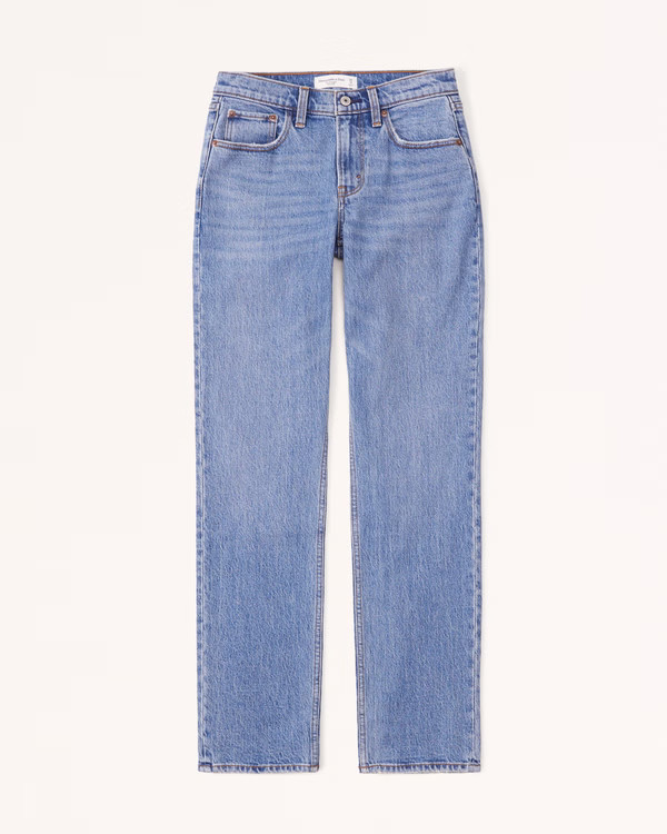 Curve Love Mid Rise Straight Jean | Abercrombie & Fitch (US)