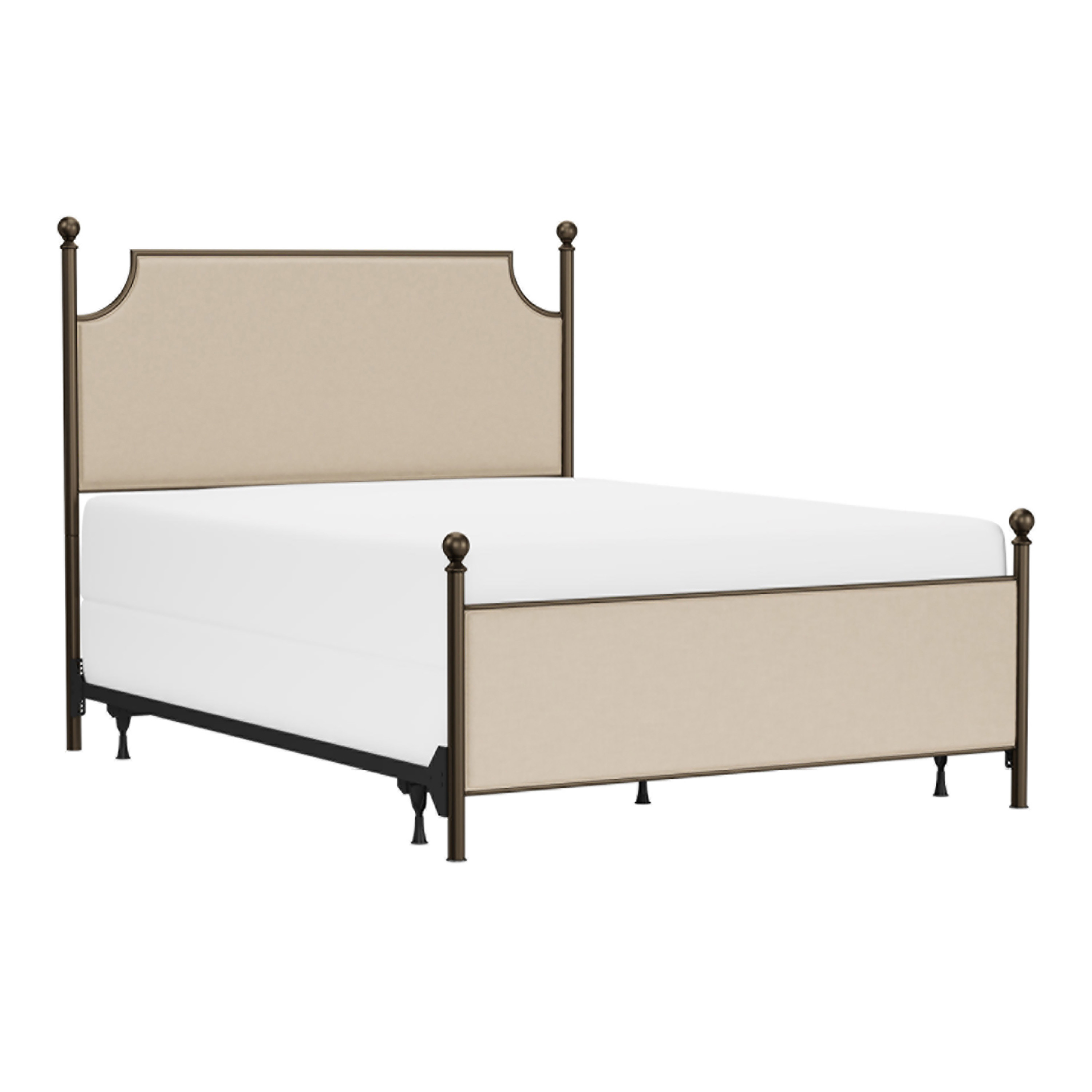 Romelle Stone and Bronze Steel Upholstered Bed | World Market