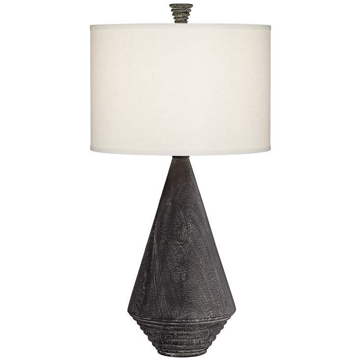 Adelis Black Texture Pyramid Table Lamp | LampsPlus.com