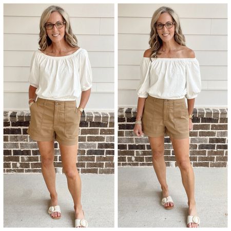 Old Navy summer style - chino shorts - size small (on hot deal today) -  top size small. 

#LTKStyleTip #LTKFindsUnder50 #LTKOver40