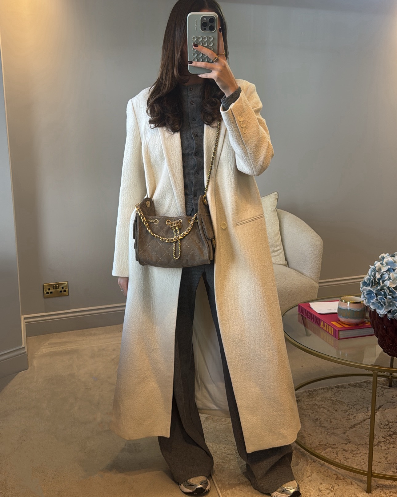 Co ord. Matching set. Long coat. Tailored coat. Trainers. Running trainers. Cosy outfit. Daytime outfit. Stradivarius. Zara. ASICS  

#LTKautumn #LTKuk #LTKstyletip