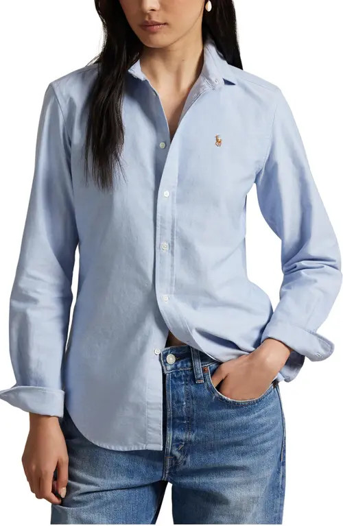 Polo Ralph Lauren Cotton Oxford Shirt in Blue at Nordstrom, Size 12 | Nordstrom