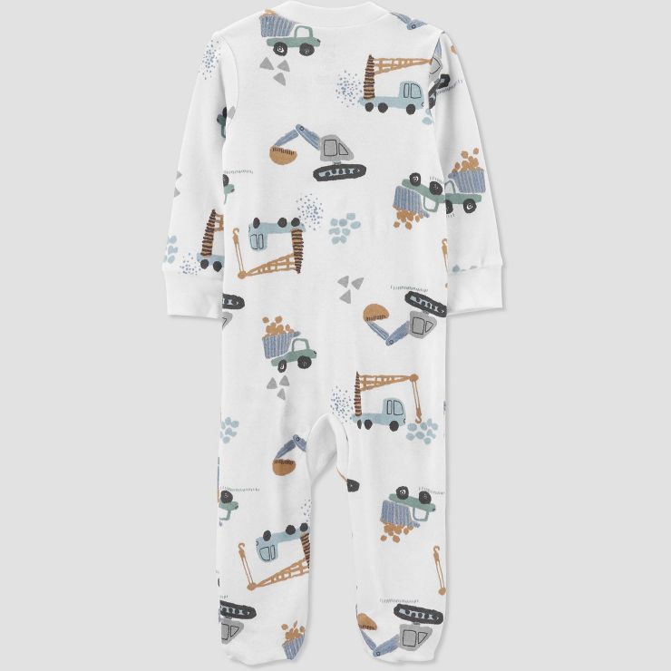 Carter's Just One You® Baby Boys' Construction Footed Pajama - Ivory | Target