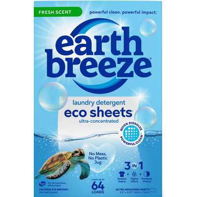Earth Breeze Fresh Scent Eco Laundry Detergent Sheets 64 Loads | Target