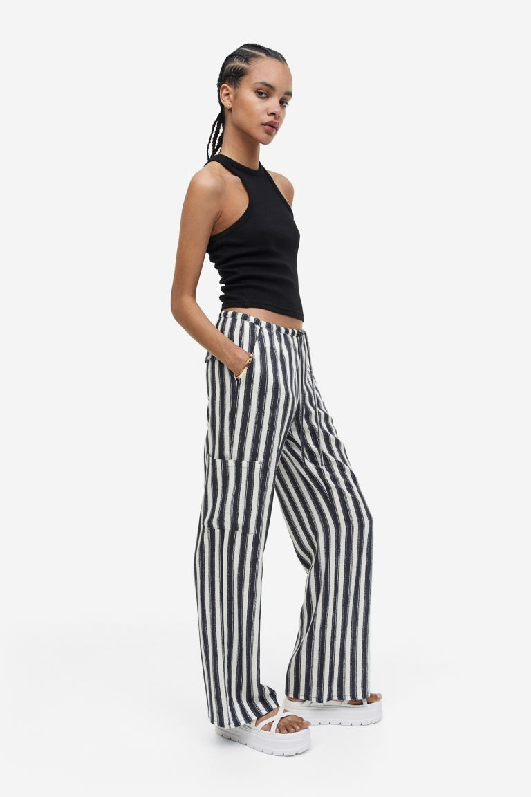 Pantalon large en lin mélangé | H&M (FR, IT, ES, PT, BE)