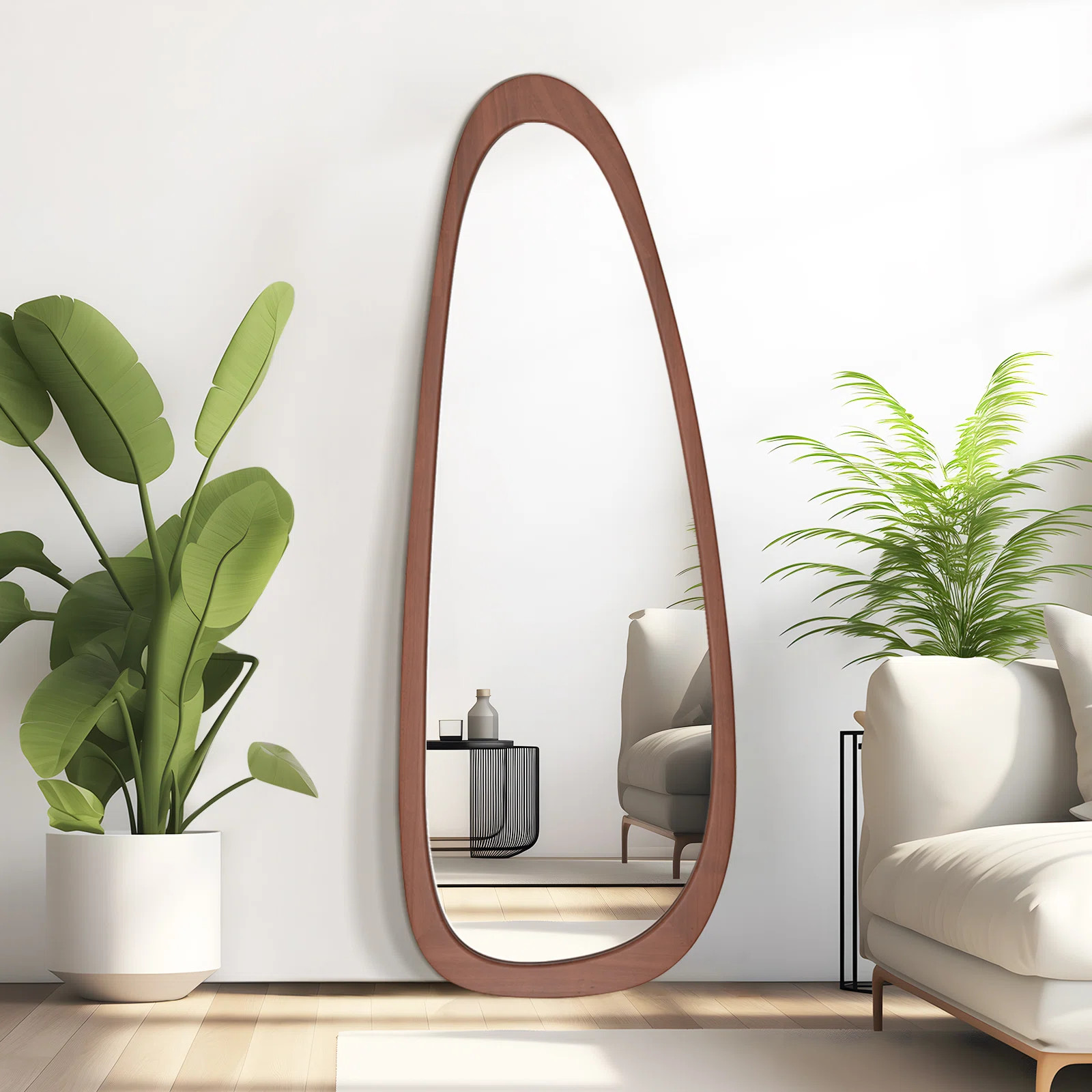 Cotesfield Wood Accent Mirror Irregular Decorative Mirror Asymmetrical Mirror | Wayfair North America