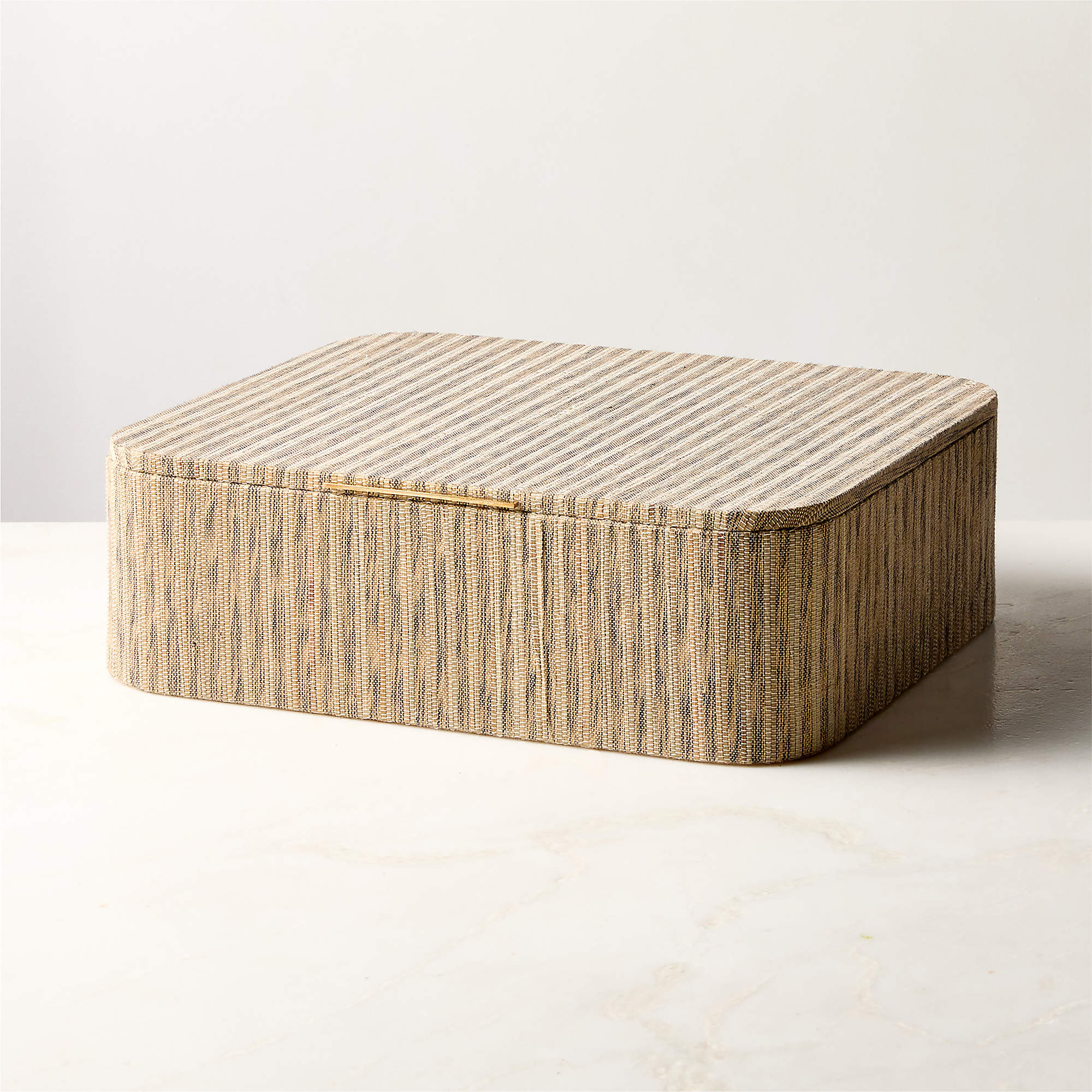 Axton Natural Storage Box with Unlacquered Brass Handle Large + Reviews | CB2 | CB2