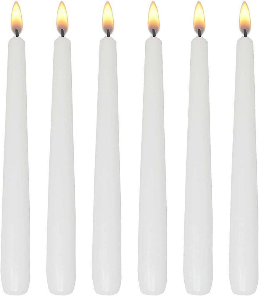 Taper Candles,Tapered Candlesticks - dripless 8 Inch unscented, White, 6 Pack | Amazon (US)