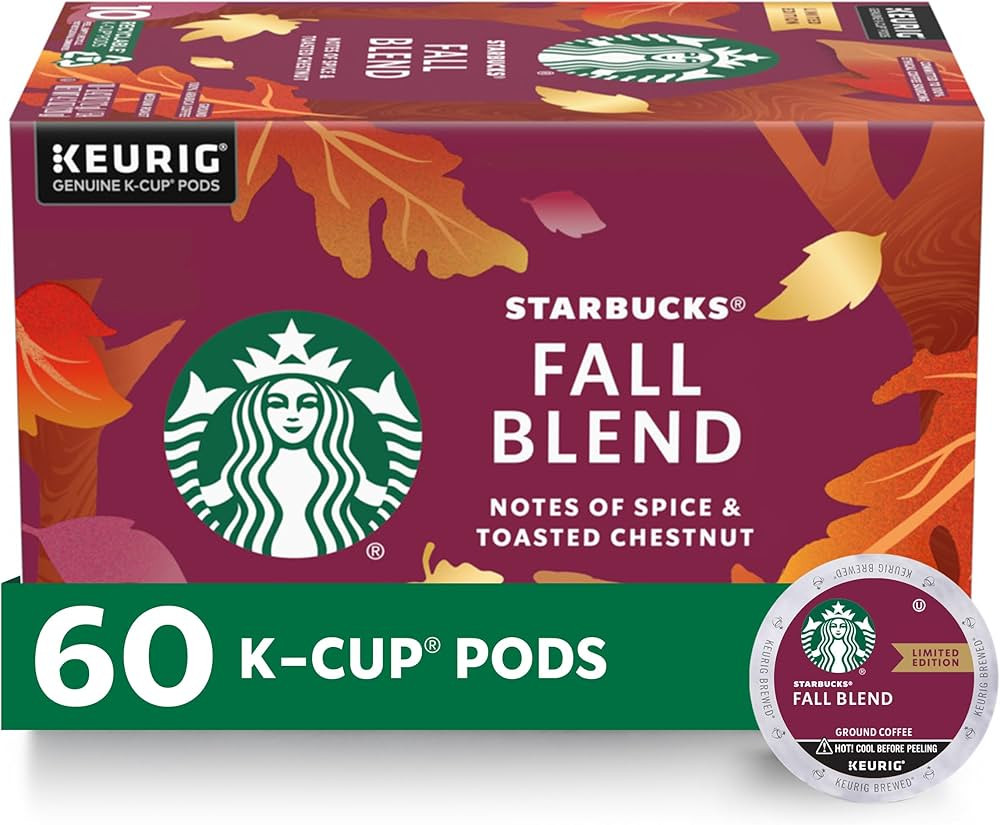 Starbucks K-Cup Coffee Pods, Fall Blend Medium Roast Coffee for Keurig Brewers, 100% Arabica, Lim... | Amazon (US)