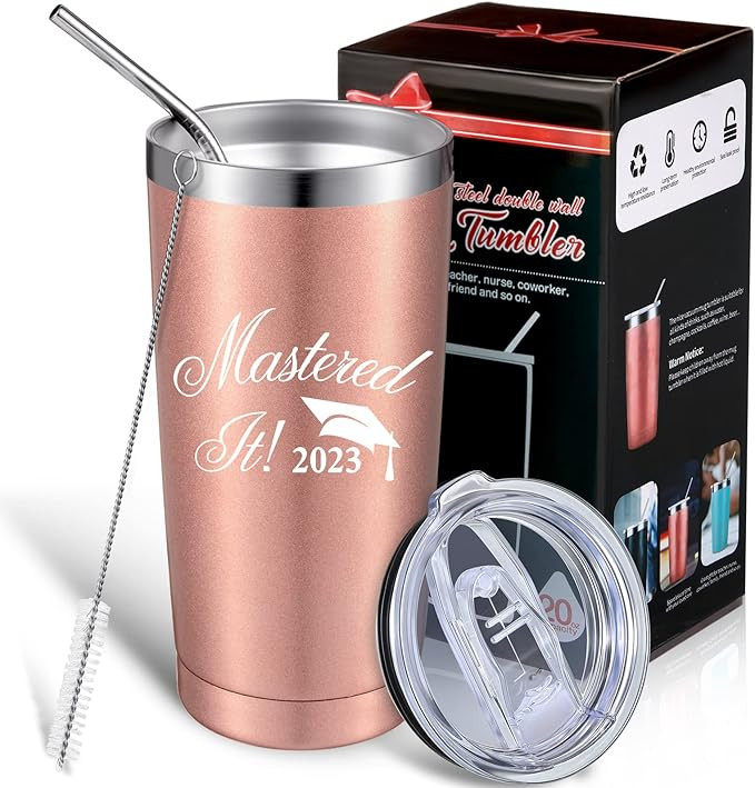 Graduation Gift for Mastering Degree, Funny Customized Gift for Graduate, University, 20 oz Stain... | Amazon (US)