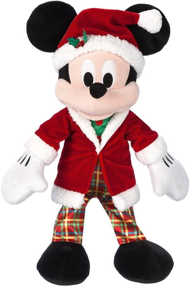 Disney Store Official Holiday Plush – Mickey Mouse – Disney Stuffed Animals with Embroidered ... | Amazon (US)