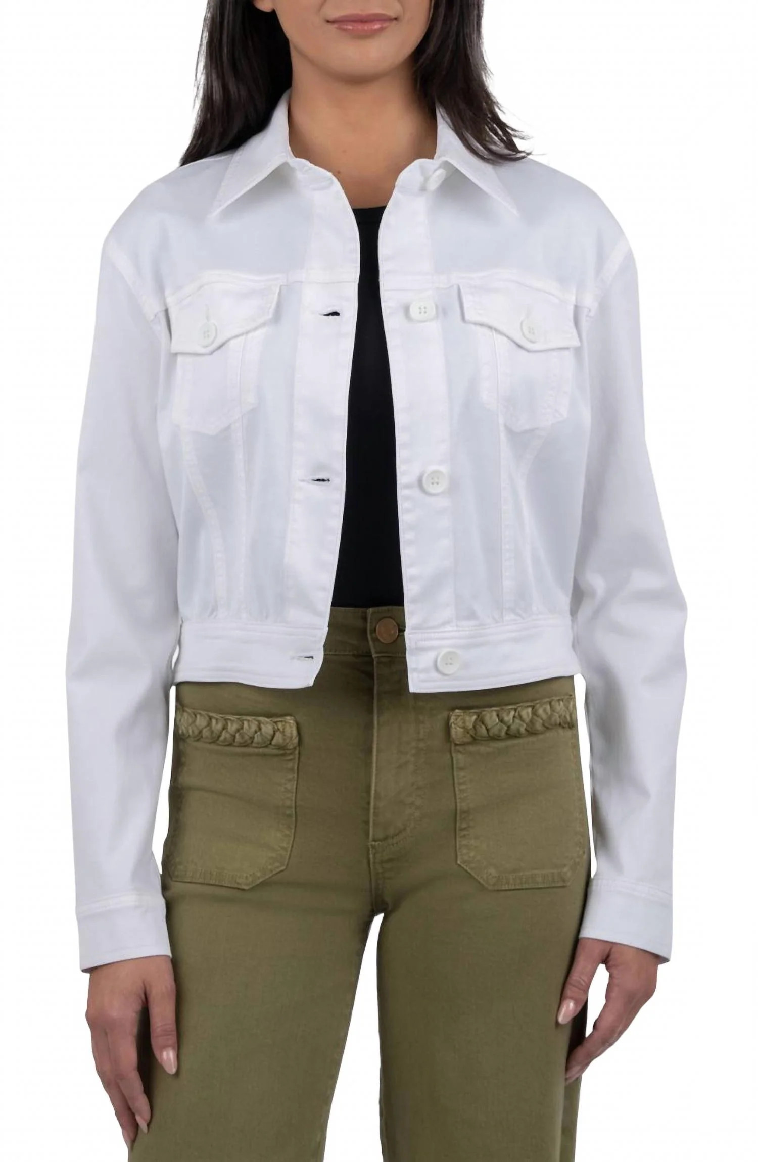Rumi Cropped Jacket In White | Shop Simon
