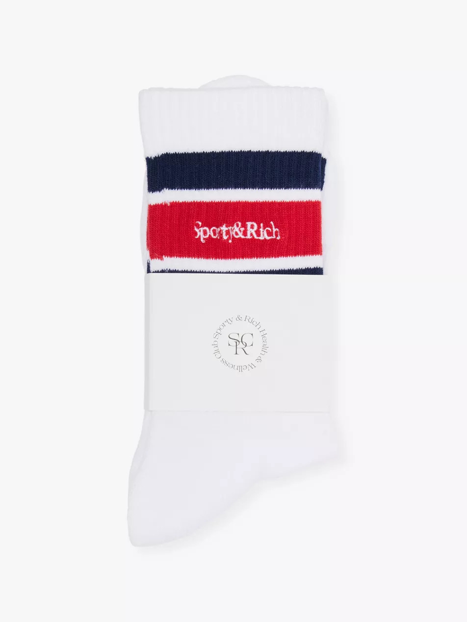 Oly embroidered-branding cotton-blend socks | Selfridges