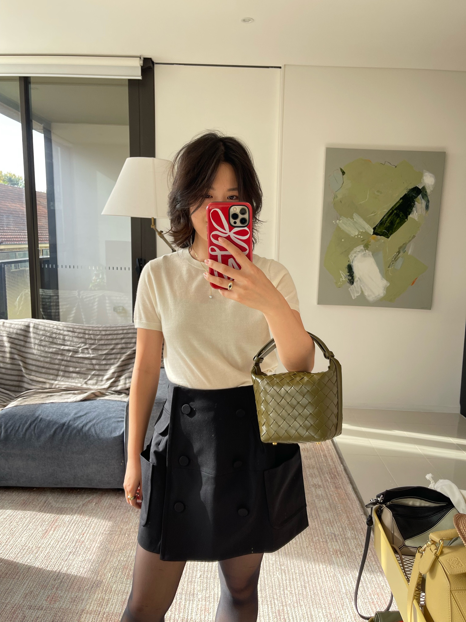 This is the only mini skirt I currently own and it’s the best silhouette. 

Wearing it in size AU6 (true to size)
