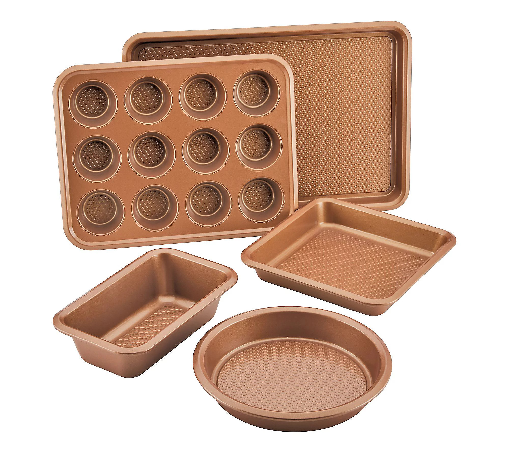 Ayesha Curry Nonstick Bakeware Set, Copper, 5-P iece | QVC