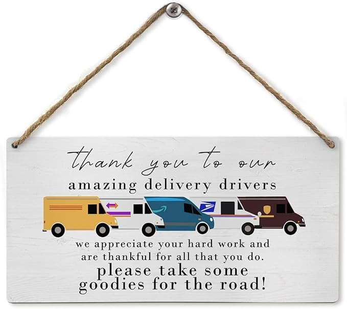 Mtrgdn Deliverys Drivers Snack Sign,Package Delivery Sign,Amazon Thank You Driver Outdoor Signs,D... | Amazon (US)