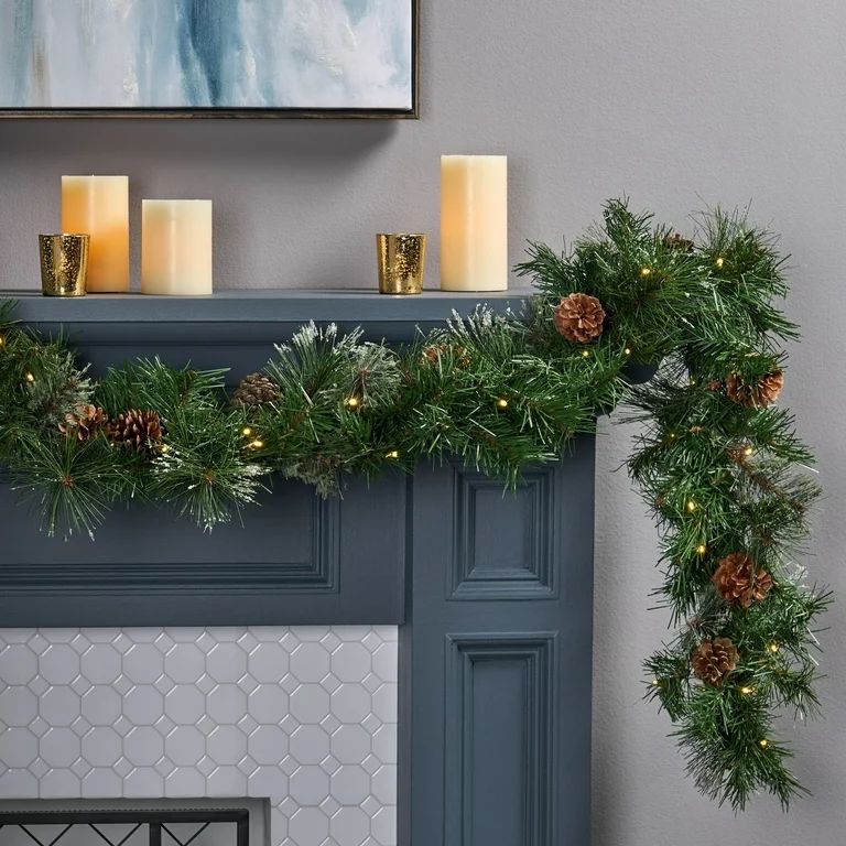 Noble House Decorated Spruce Prelit Garland, 10" (Assorted Colors) | Walmart (US)