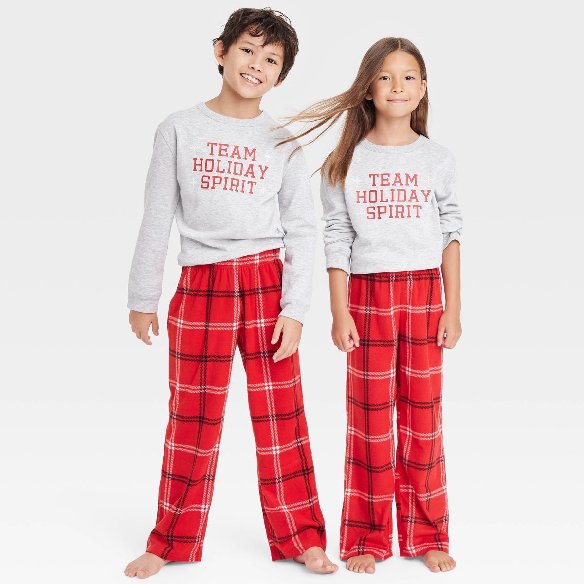 Kids' Plaid Fleece Matching Family Pajama Pants - Wondershop™ Red | Target