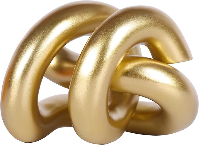 WUBIANJIE Gold Knot Sculpture Abstract Rope Knot Design Modern Home Decor for Living Room, Office... | Amazon (US)