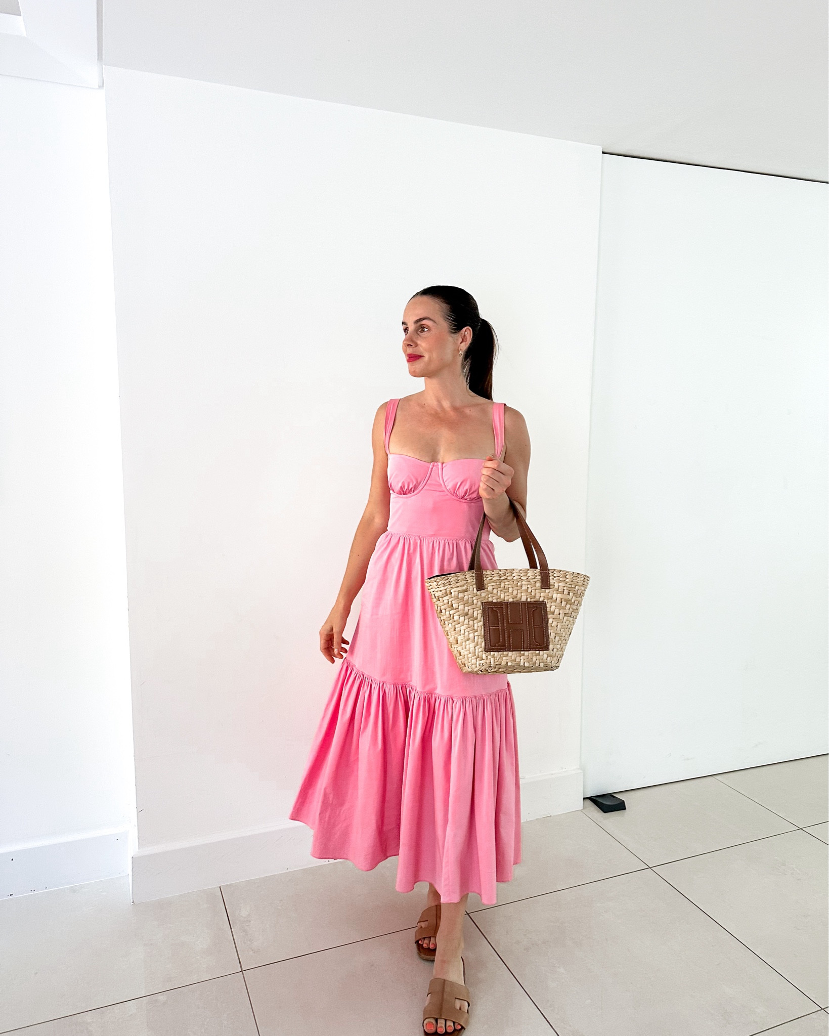 House of CB dress, curved gold hoops from Astrid and Miyu, straw tote bag and brown sandals 💕🌸

#LTKsummer #LTKuk #LTKstyletip