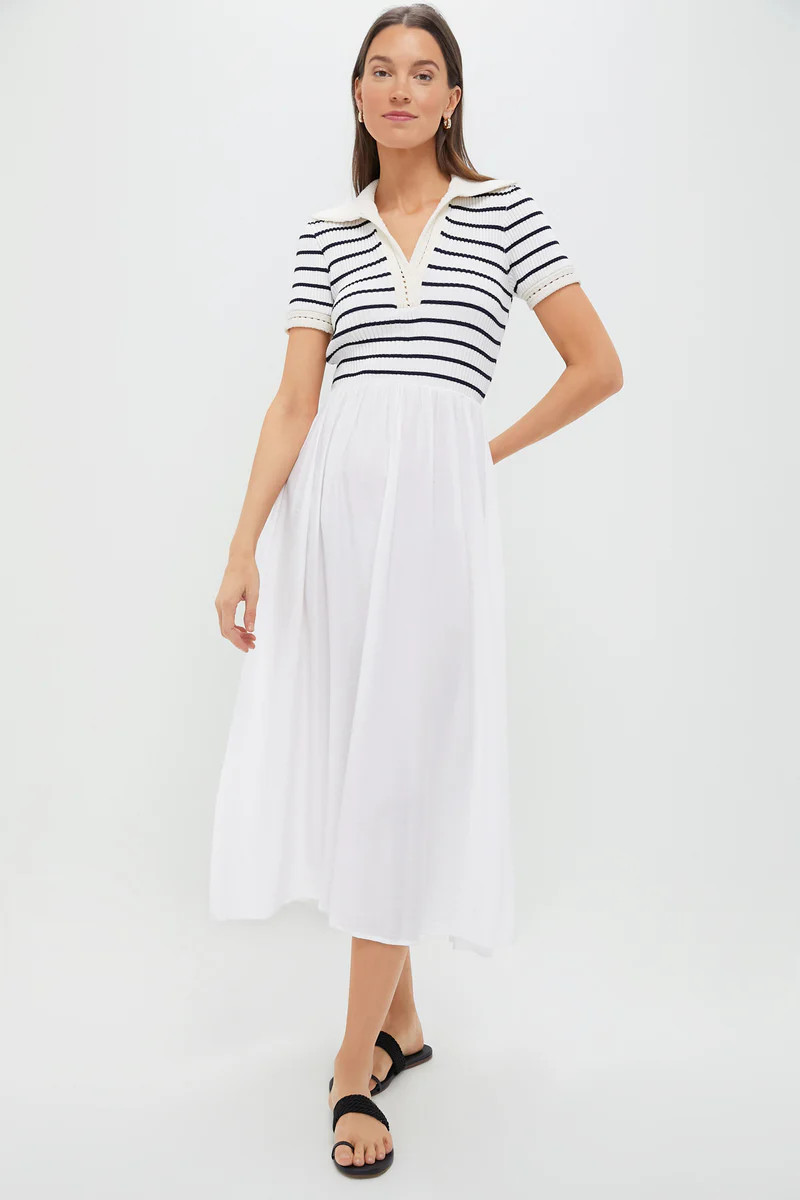 Ivory Striped Polo Midi Dress | Tuckernuck (US)