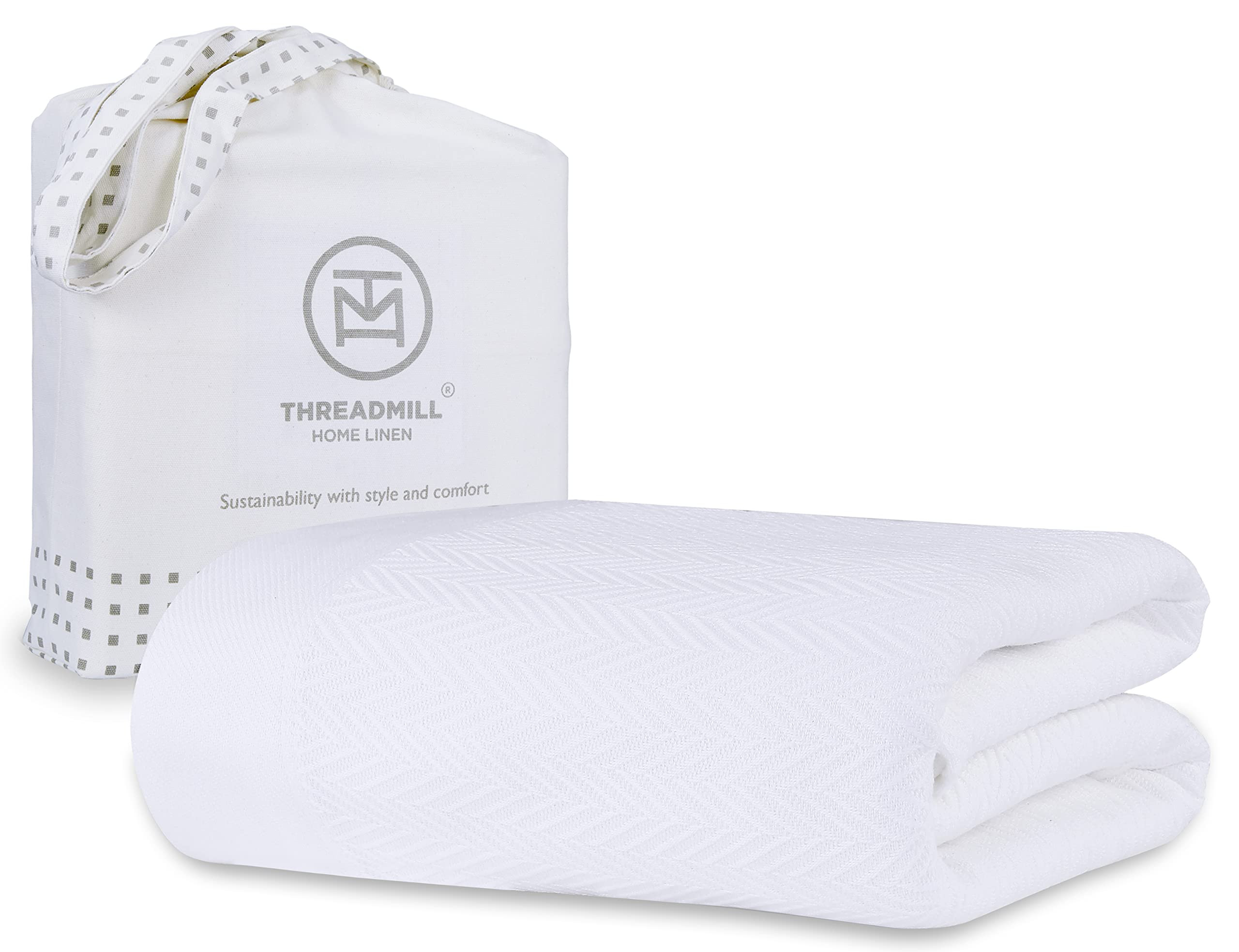 Threadmill Luxury Cotton Blanket for Queen Size Bed | All-Seasons Breathable Oeko TEX 100% Cotton... | Amazon (US)