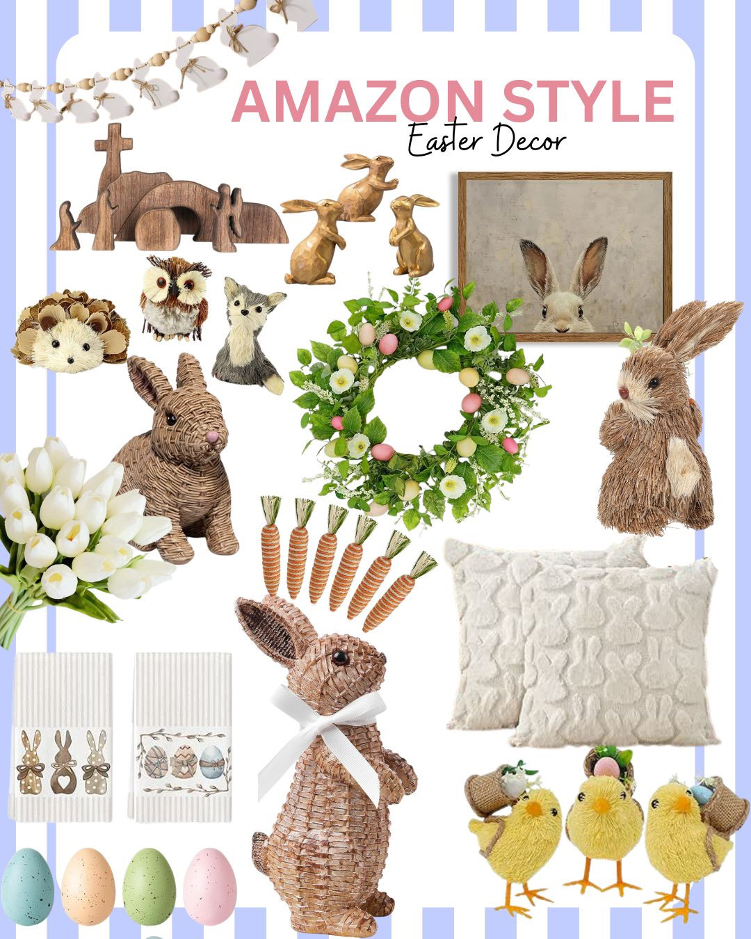 The cutest Amazon Easter decor finds 🐰🌷
If you’re decorating for Easter, I rounded up some of the sweetest decor pieces from Amazon that instantly make your home feel ready for spring. Think bunny accents, soft pastel touches, table decor, wreaths, and cozy little pieces that make everything feel fresh and festive.
These are simple pieces you can add to shelves, entry tables, coffee tables, or your Easter brunch setup to make your home feel extra special for the season.
Tap to shop all my favorite Amazon Easter decor finds 🌿🐣 

 

#LTKFestival #LTKSeasonal #LTKHome