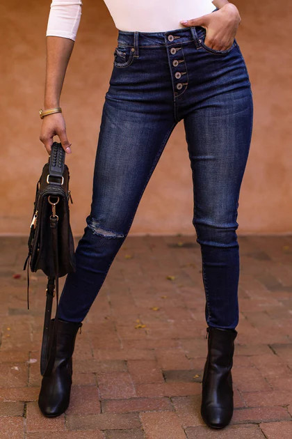 Athena Dark Wash High Waisted Skinny Jeans | Shop Priceless