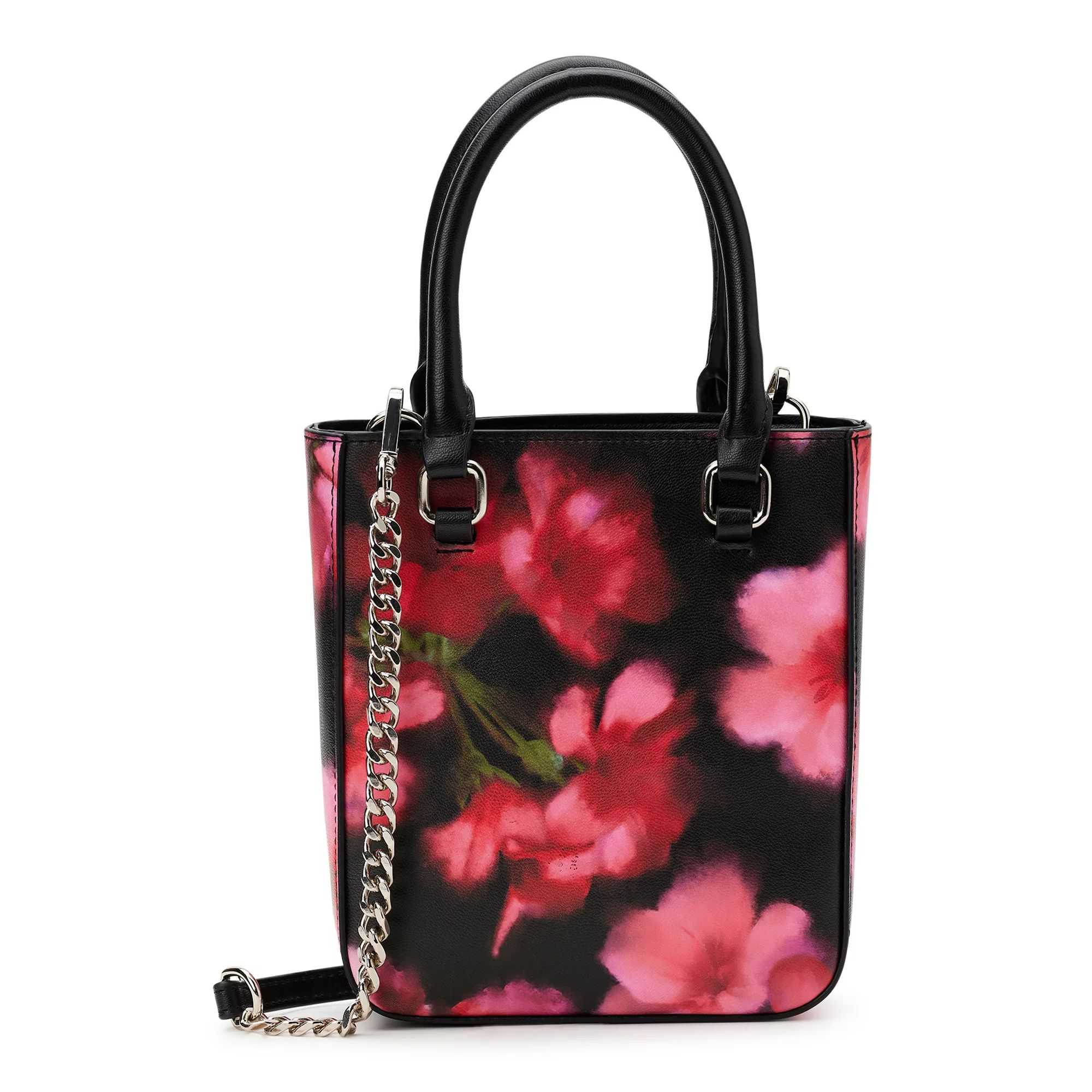 No Boundaries Women's Contemporary Tote Crossbody Handbag, Blurred Floral | Walmart (US)