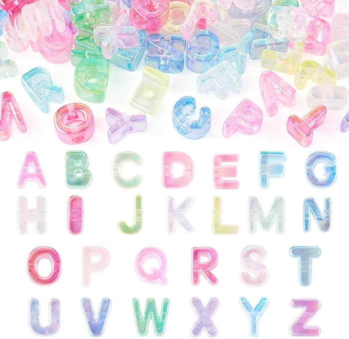 52Pcs Large Letter Alphabet Beads Alphabet Beads A-Z Big Chunky Letter Bead for Bracelet Necklace... | Amazon (US)