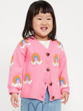 Printed Button-Front Cardigan Sweater for Toddler Girls | Old Navy (US)