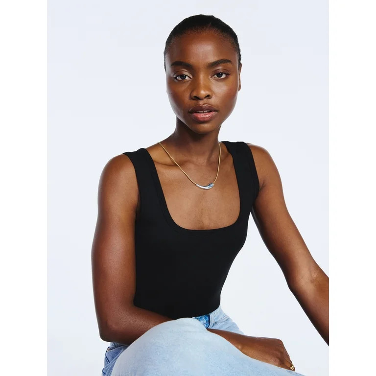 Scoop Women's Tan Cord Necklace with Silver Tone Sculpted Accents | Walmart (US)